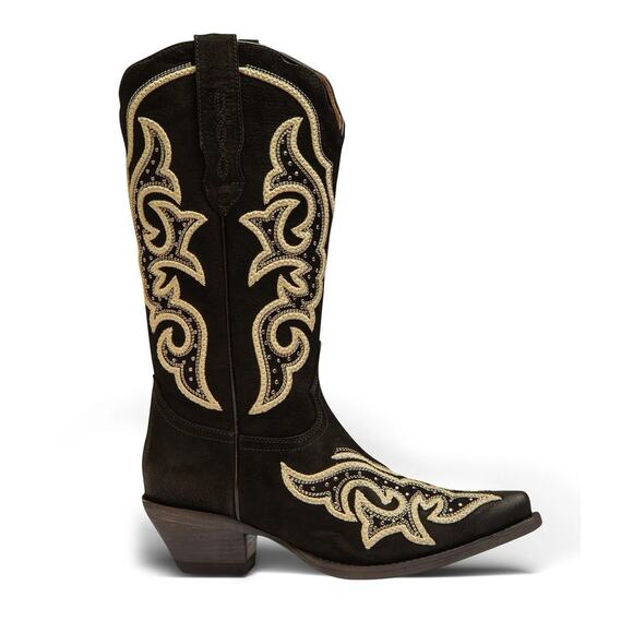 Buck & Brana Ginnger Black Leather Embroidered Western Boots Women's 8 - Picture 2 of 5